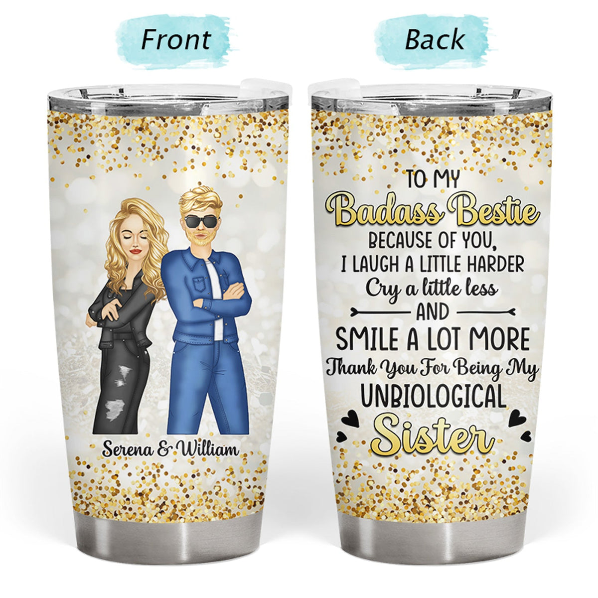 Be A Girl With A Mind, A Woman With Attitude, And A Lady With Class - Bestie Personalized Custom Tumbler - Gift For Best Friends, BFF, Sisters