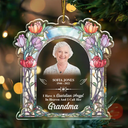 Gift For Women,Gift For Men,Memorial,Family,Sad - Custom Photo Memorial I Have A Guardian Angel In Heaven Mom Dad - Personalized Custom Shaped Acrylic Ornament