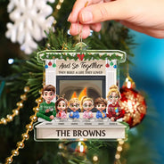Family,Christmas,Happy,Love - And So Together They Built A Life They Loved - Personalized Custom Shaped Acrylic Ornament