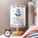 Memorial,Family,Gift For Grandpa,Gift For Grandma,Gift For Grandparents,Christmas - Custom Photo Pencil Drawing Toile De Jouy Goodbyes Are Not Forever - Personalized Fabric Lamp