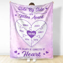 Gift For Bestie,Gift For Sisters,Gift For Women,Long Distance,Christmas,Happy - Friends Sisters Will Always Be Connected By Heart - Personalized Fleece Blanket, Sherpa Blanket