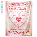 Gift For Bestie,Gift For Sisters,Gift For Women,Long Distance,Christmas,Happy - Friends Sisters Will Always Be Connected By Heart - Personalized Fleece Blanket, Sherpa Blanket