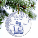 Gift For Couples,Gift For Women,Gift For Men,Gift For Husband,Gift For Wife,Love,Christmas,Gift For Boyfriend,Gift For Girlfriend - My Favorite Place In All The World Chinoiserie Toile Couple - Personalized Circle Ceramic Ornament