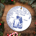 Gift For Couples,Gift For Women,Gift For Men,Gift For Husband,Gift For Wife,Love,Christmas,Gift For Boyfriend,Gift For Girlfriend - My Favorite Place In All The World Chinoiserie Toile Couple - Personalized Circle Ceramic Ornament