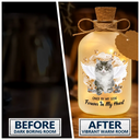 Pet Lovers,Pet Mom,Pet Dad,Pet Couple,Cat Lovers,Cat Mom,Cat Couple,Cat Dad,Dog Lovers,Dog Mom,Dog Dad,Dog Couple,Memorial,Custom Photo,Sad - Custom Photo Memorial Dog Cat Your Wings Were Ready - Personalized Short Bottle Light