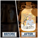 Family,Memorial,Custom Photo,Gift For Women,Gift For Men,Sad - Custom Photo Calendar Memorial The Moment Your Heart Stopped - Personalized Short Bottle Light