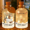 Family,Memorial,Custom Photo,Gift For Women,Gift For Men,Sad - Custom Photo Calendar Memorial The Moment Your Heart Stopped - Personalized Short Bottle Light