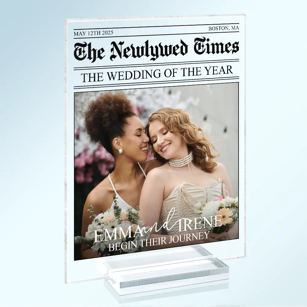 Gift For Couples,Wedding,Love,Gift For Women,Gift For Men,Gift For Wife,Gift For Husband,LGBT - Custom Photo The Wedding Of The Year Newlywed Couples - Personalized Vertical Rectangle Acrylic Plaque