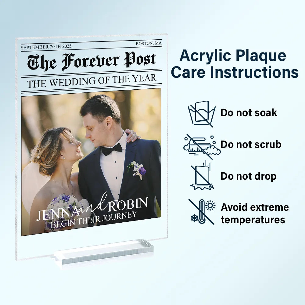 Gift For Couples,Wedding,Love,Gift For Women,Gift For Men,Gift For Wife,Gift For Husband,LGBT - Custom Photo The Wedding Of The Year Newlywed Couples - Personalized Vertical Rectangle Acrylic Plaque