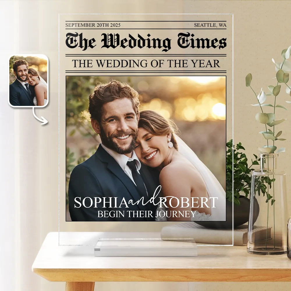 Custom Photo The Wedding Of The Year Newlywed Couples - Personalized Vertical Rectangle Acrylic Plaque