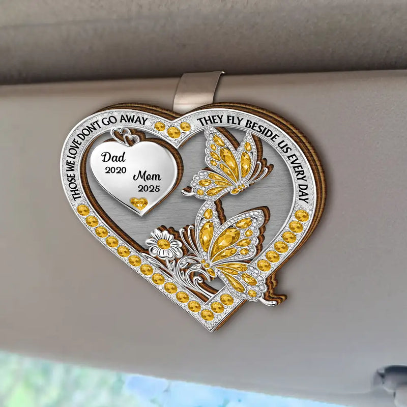 Memorial,Family,Gift For Men,Gift For Women,Sad - Memorial Your Wings Were Ready 3D Effect - Personalized Custom Shaped Car Visor Clip