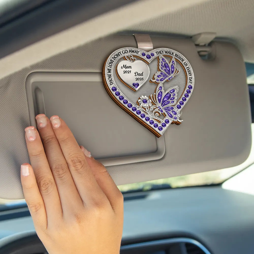 Memorial,Family,Gift For Men,Gift For Women,Sad - Memorial Your Wings Were Ready 3D Effect - Personalized Custom Shaped Car Visor Clip