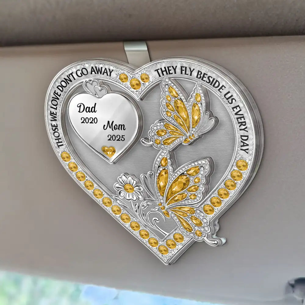 Memorial,Family,Gift For Men,Gift For Women,Sad - Memorial Your Wings Were Ready 3D Effect - Personalized Custom Shaped Acrylic Car Visor Clip