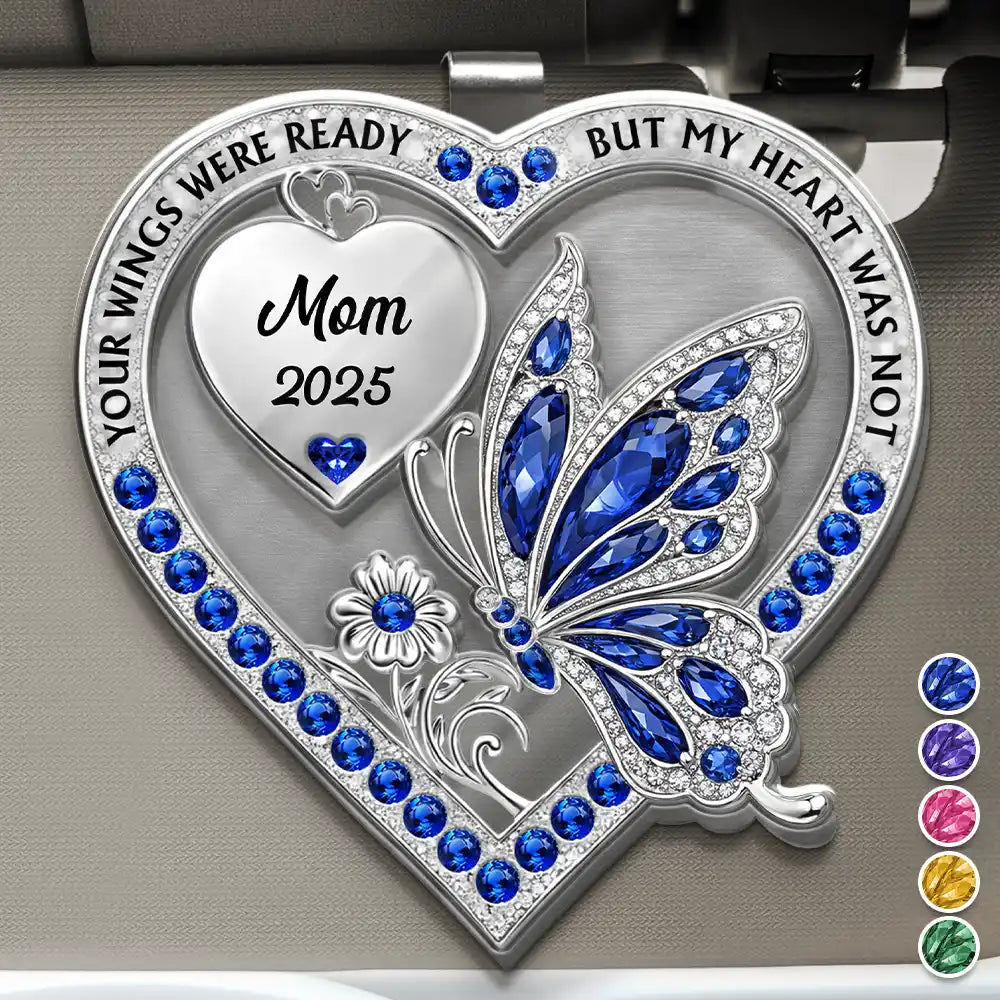 Memorial Your Wings Were Ready 3D Effect - Personalized Custom Shaped Acrylic Car Visor Clip