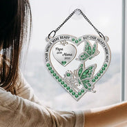 Memorial,Family,Gift For Men,Gift For Women,Sad - Memorial Your Wings Were Ready 3D Effect - Personalized Window Hanging Suncatcher Ornament
