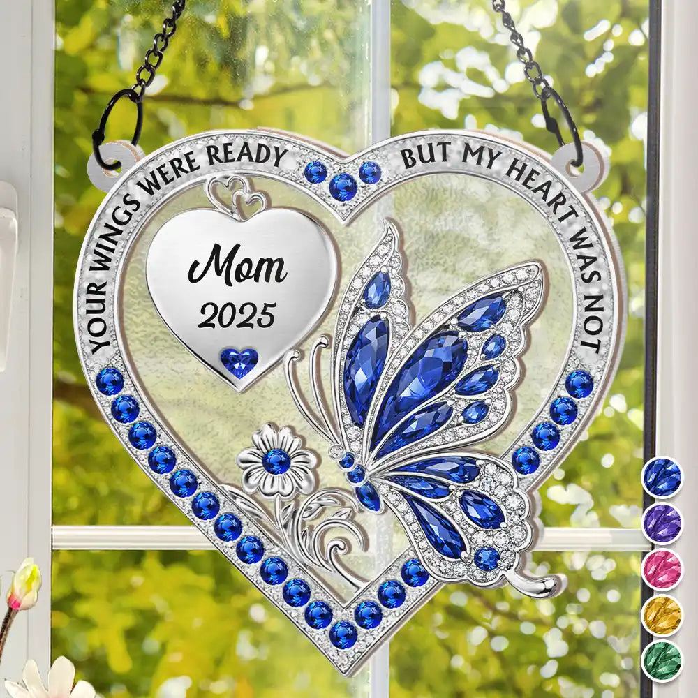 Memorial Your Wings Were Ready 3D Effect - Personalized Window Hanging Suncatcher Ornament