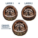 Gift For Couples,Gift For Women,Gift For Men,Gift For Boyfriend,Gift For Girlfriend,Gift For Wife,Gift For Husband,Funny,Love - 3D Effect Couple Raccoon Annoying Each Other - Personalized Custom Shaped Car Visor Clip