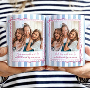 Gift For Bestie,Gift For Sisters,Custom Photo,Happy - Custom Photo Right In The Throat Besties Stripe Style - Personalized White Edge-to-Edge Mug