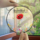 Gift For Grandma,Gift For Women,Happy,Top Market - Crystal Effect Birth Flower Grandkids Make Life More Grand - Personalized Stained Glass Window Hanging Suncatcher