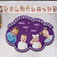Gift For Grandma,Gift For Grandpa,Grandpa - Grandkids,Grandma - Grandkids,Gift For Women,Gift For Men,Happy,Custom Photo - Custom Photo Faux Embroidery Effect Grandkids Spoiled Here - Personalized Custom Shaped Doormat