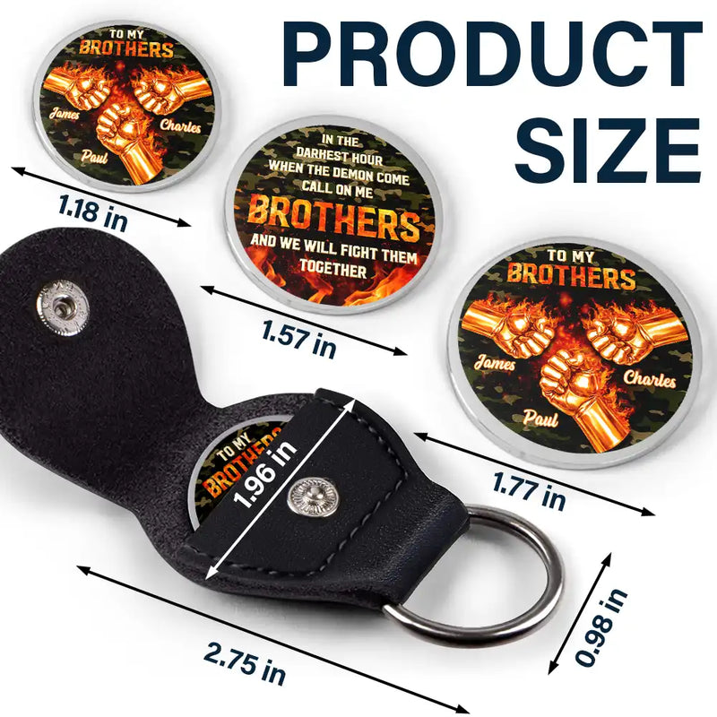 Gift For Men,Gift For Brothers,Independence Day,Happy - 3D Metal Effect In The Darkest Hour Call On Me Brother - Personalized Leather Pocket Hug