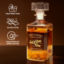 Gift For Brothers,Gift For Sibling,Cousin,Gift For Men,Happy - 3D Metal Effect Once A Brother Always A Brother - Personalized Square Whiskey Bottle