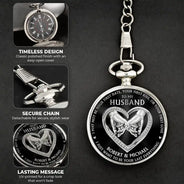 Gift For Couples,Gift For Husband,Gift For Boyfriend,LGBT,Gift For Men,Gift For Wife,Gift For Women,Love - 3D Metal Effect Couple Holding Hands I Want To Be Your Last Everything - Personalized Pocket Watch