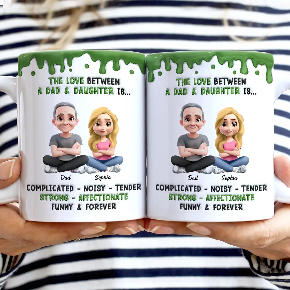 Gift For Daughter,Gift For Son,Gift For Grandkids,Gift For Women,Gift For Men,Mom - Daughters (Adult),Mom - Daughters (Young),Mom - Sons,Mom - Children,Dad - Daughters (Adult),Dad - Daughters (Young),Dad - Sons,Dad - Children,Grandpa - Grandkids,Grandma - Grandkids,Happy,Top Market,Top Market,Vector - 3D Inflated Effect Mom & Daughter Complicated Noisy Tender - Personalized White Edge-to-Edge Mug