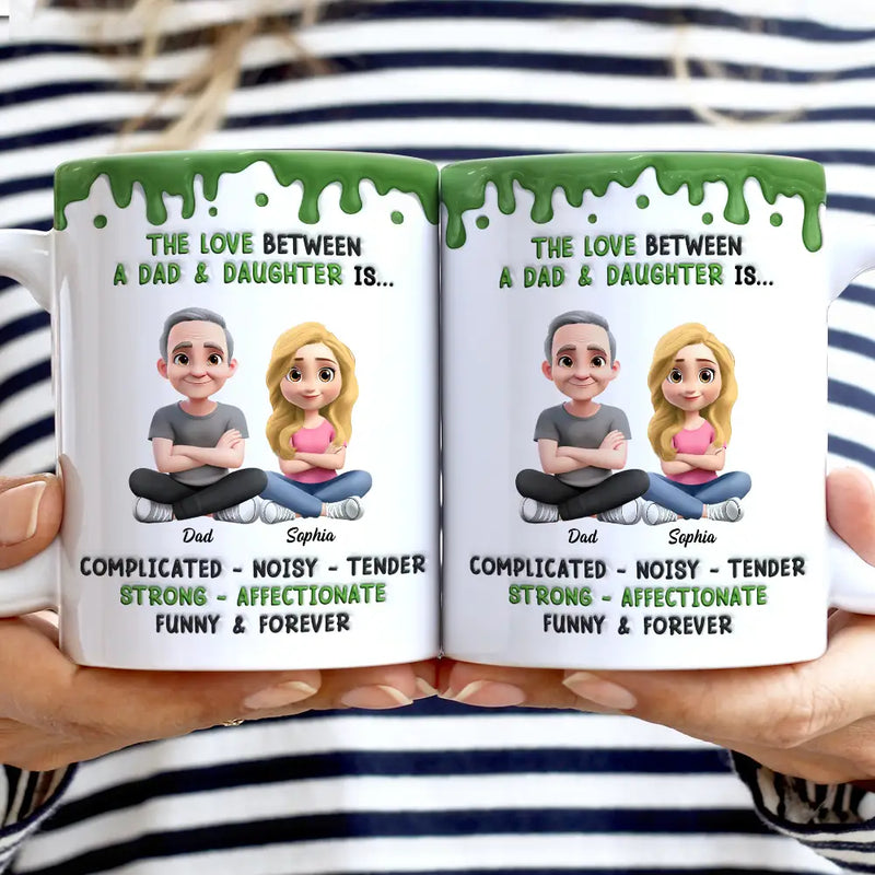 Gift For Daughter,Gift For Son,Gift For Grandkids,Gift For Women,Gift For Men,Mom - Daughters (Adult),Mom - Daughters (Young),Mom - Sons,Mom - Children,Dad - Daughters (Adult),Dad - Daughters (Young),Dad - Sons,Dad - Children,Grandpa - Grandkids,Grandma - Grandkids,Happy,Top Market,Top Market,Vector - 3D Inflated Effect Mom & Daughter Complicated Noisy Tender - Personalized White Edge-to-Edge Mug