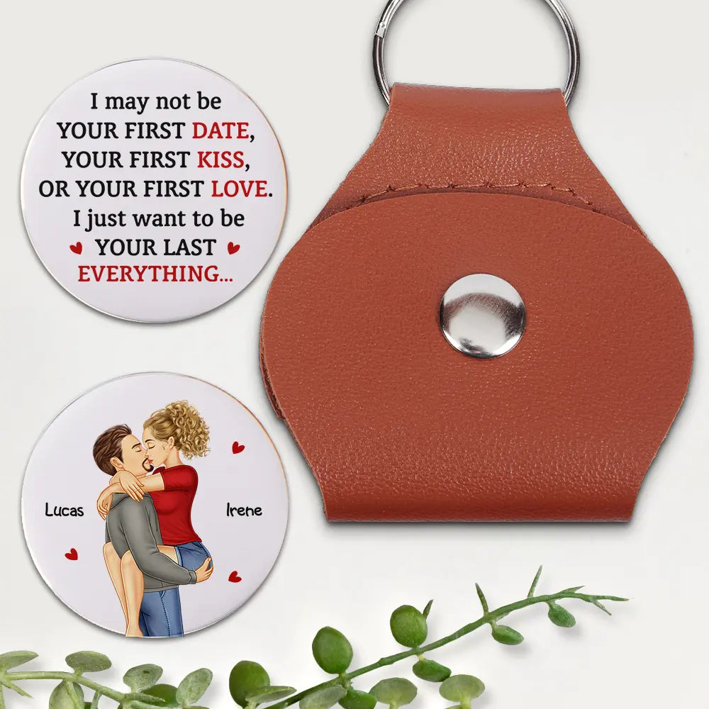 Gift For Couples,Gift For Husband,Gift For Boyfriend,Gift For Wife,Gift For Girlfriend,LGBT,Gift For Women,Gift For Men,Love,Icon - Couple Holding Hands I Want To Be Your Last Everything - Personalized Leather Pocket Hug