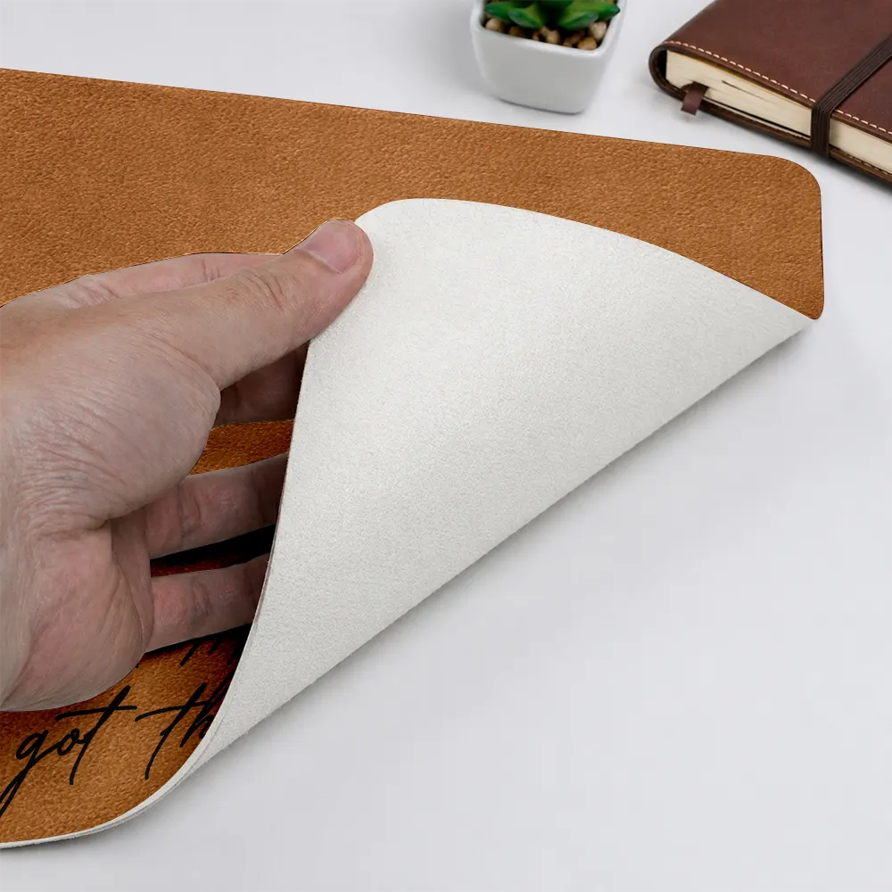 Gift For Couples,Gift For Husband,Gift For Wife,Gift For Boyfriend,Gift For Girlfriend,Non-Eng,Photo - Pencil Sketch,Romantic - Custom Photo Pencil Sketch You & Me We Got This Till Our Last Breath - Personalized Leather Desk Mat
