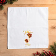 Family,Happy,Icon,Indoor Decor,Thanksgiving - Thanksgiving Table Setting For Family Gathering - Personalized Monogram Thankful Blessed Reusable Napkin