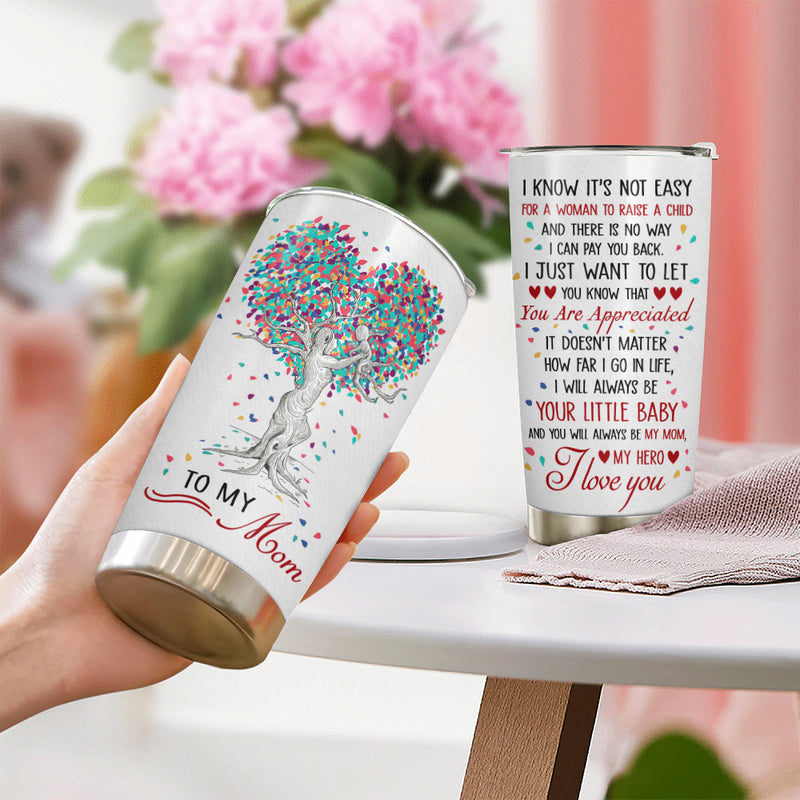 Wander Prints Gift For Mom & Grandma - I Know It's Not Easy - 20oz Insulated Tumbler - Mother's Day, Birthday Gift AZCS