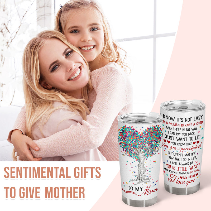 Wander Prints Gift For Mom & Grandma - I Know It's Not Easy - 20oz Insulated Tumbler - Mother's Day, Birthday Gift AZCS