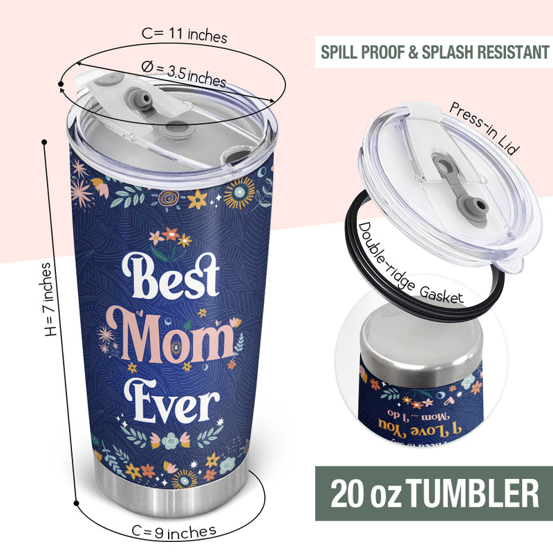 Wander Prints Gift For Mom - Best Mom Ever - 20oz Insulated Tumbler - Mother's Day, Birthday Gift AZCS