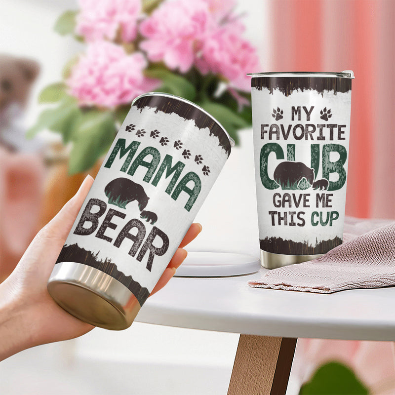 Wander Prints Gift For Mom - Mama Bear - 20oz Insulated Tumbler - Birthday, Mother's Day Gift AZCS