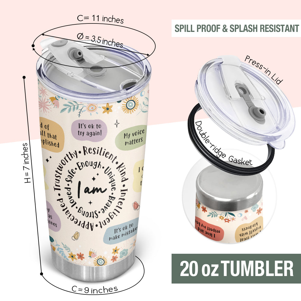 Wander Prints Gift For Mom And Wife - Moms Daily Affirmations - 20oz Insulated Tumbler - Mother's Day Birthday Gift AZCS