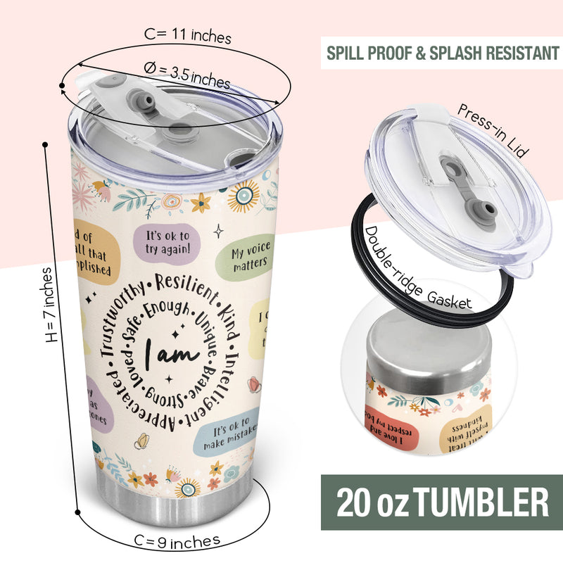 Wander Prints Gift For Mom And Wife - Moms Daily Affirmations - 20oz Insulated Tumbler - Mother's Day Birthday Gift AZCS
