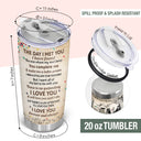 Wander Prints Gift For Couple - The Day I Met You - 20oz Insulated Tumbler - Anniversary, Valentine’s Day Gift AZCS