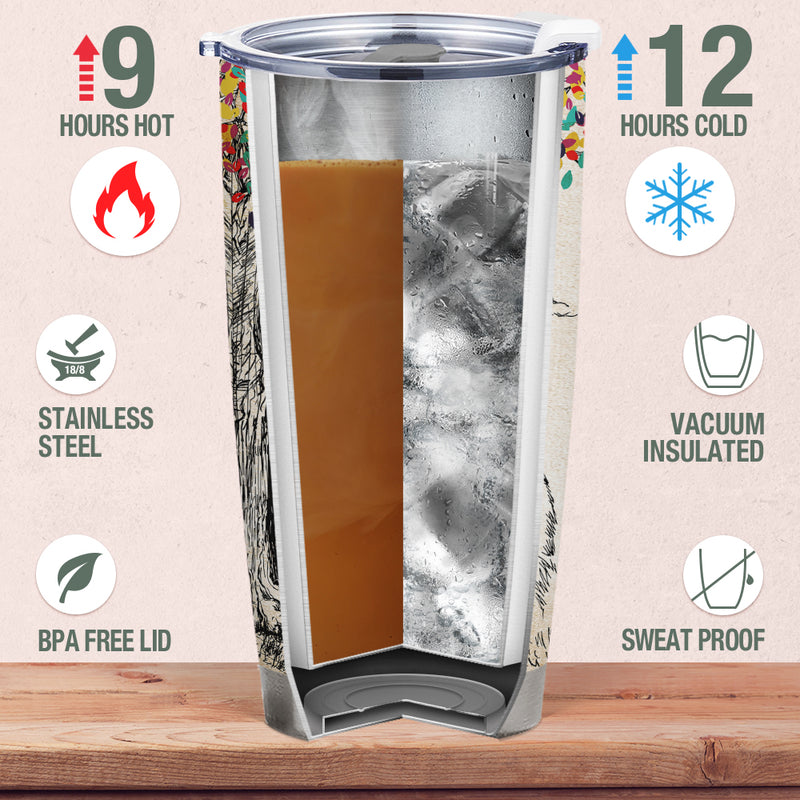 Wander Prints Gift For Couple - The Day I Met You - 20oz Insulated Tumbler - Anniversary, Valentine’s Day Gift AZCS