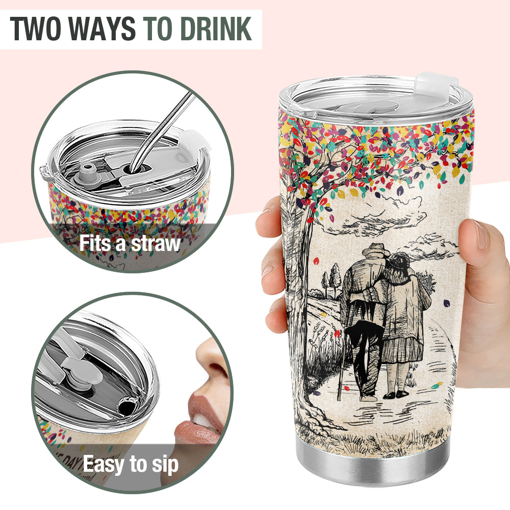 Wander Prints Gift For Couple - The Day I Met You - 20oz Insulated Tumbler - Anniversary, Valentine’s Day Gift AZCS