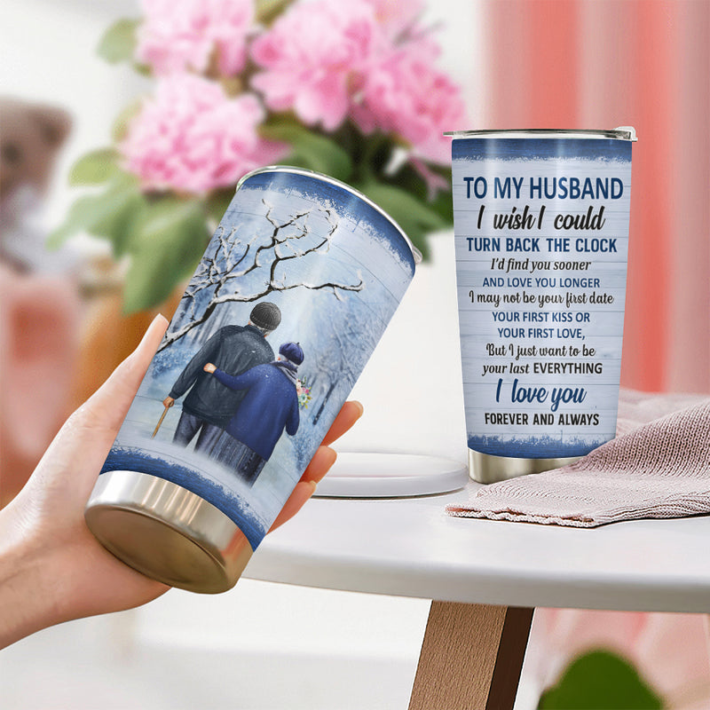 Wander Prints Gift For Husband - I Wish I Could Turn Back The Clock - 20oz Insulated Tumbler - Anniversary, Valentine’s Day Gift AZCS
