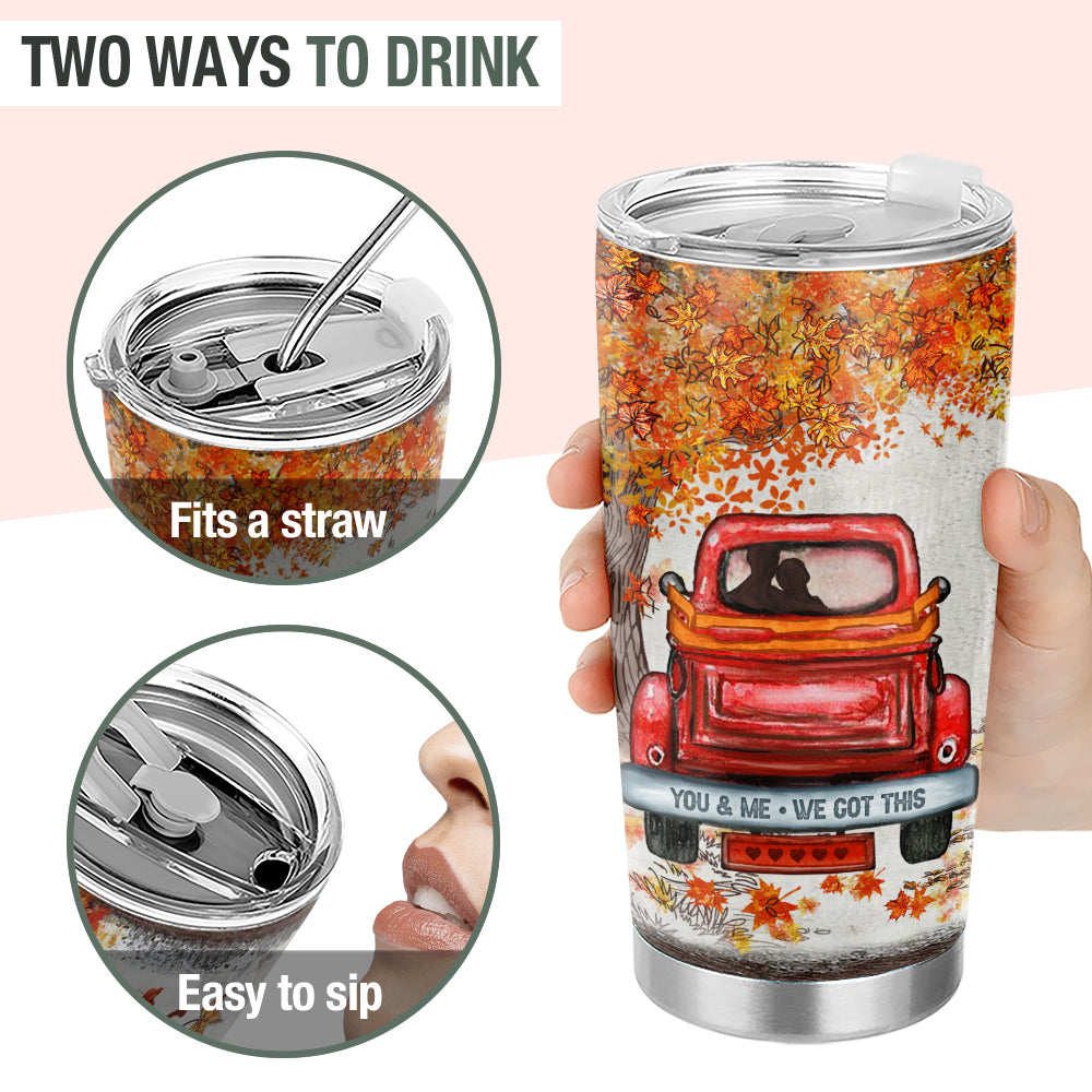 Wander Prints Gift For Couple - God Blessed The Broken Road That Led Me Straight To You - 20oz Insulated Tumbler - Birthday Anniversary Grandparents Day Gift AZCS