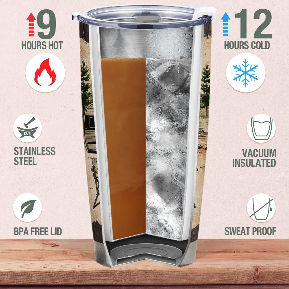 Wander Prints Gift For Couple - I Want To Hold Your Hand At 80 Camping - 20oz Insulated Tumbler - Anniversary Birthday Gift AZCS