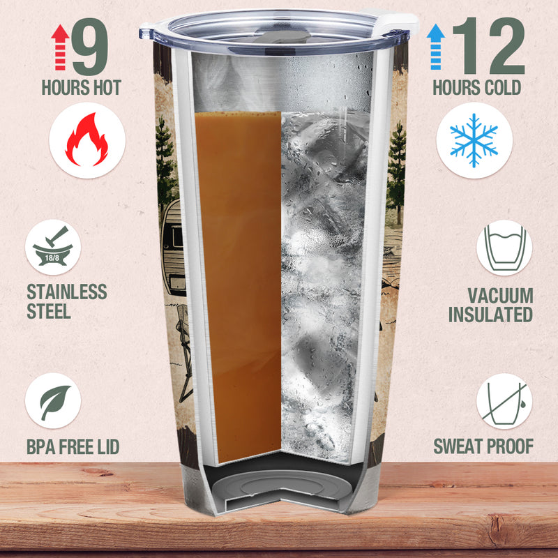 Wander Prints Gift For Couple - I Want To Hold Your Hand At 80 Camping - 20oz Insulated Tumbler - Anniversary Birthday Gift AZCS