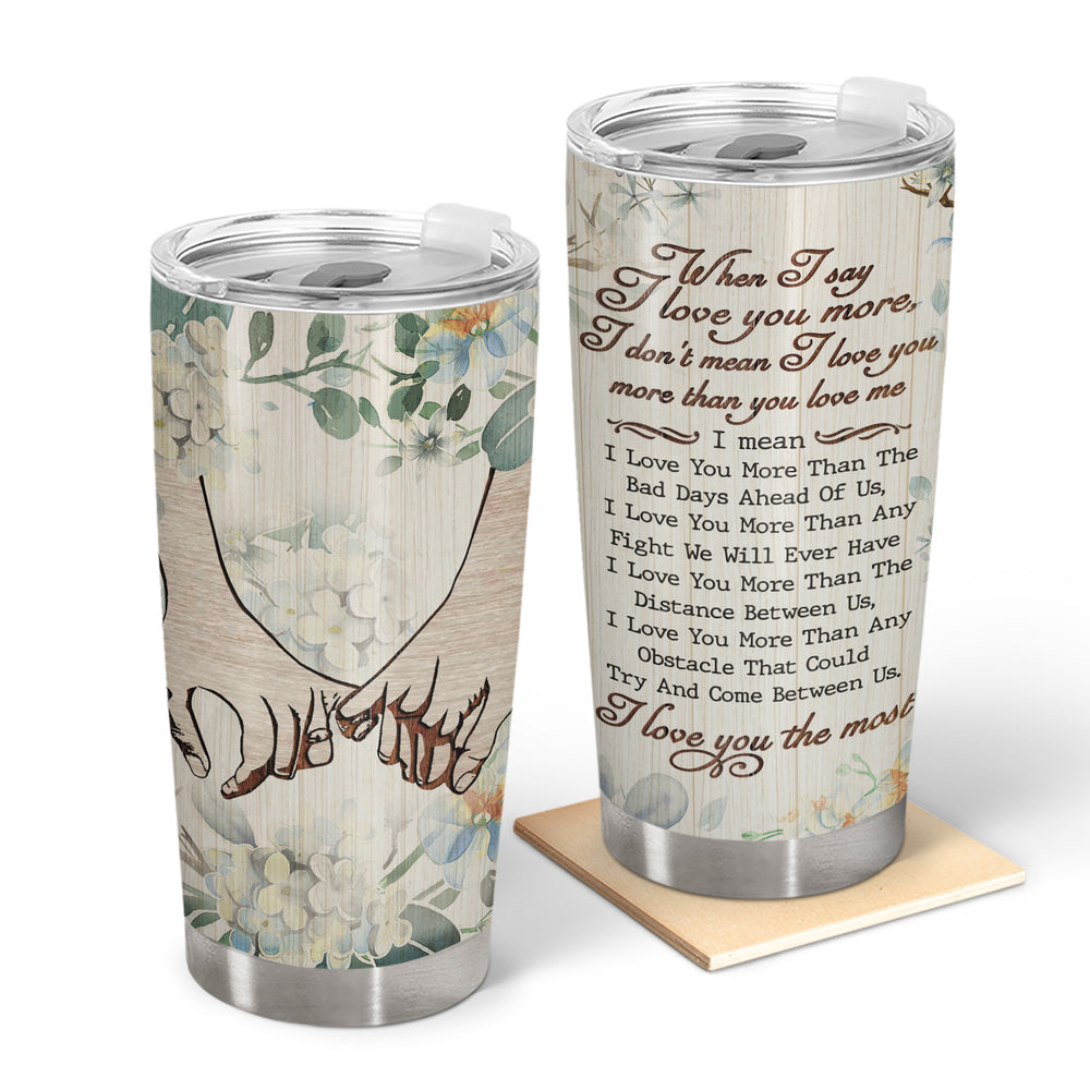 Wander Prints Gift For Couple - I Love You More - 20oz Insulated Tumbler - Anniversary, Wedding, Valentine’s Day Gift AZCS