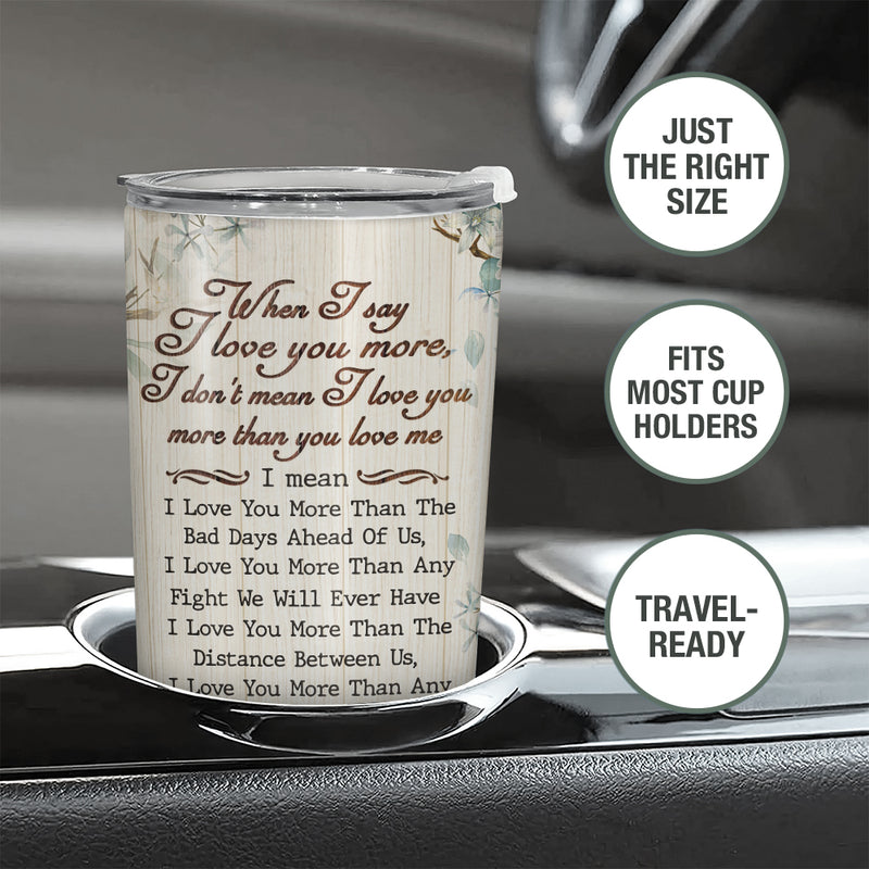 Wander Prints Gift For Couple - I Love You More - 20oz Insulated Tumbler - Anniversary, Wedding, Valentine’s Day Gift AZCS