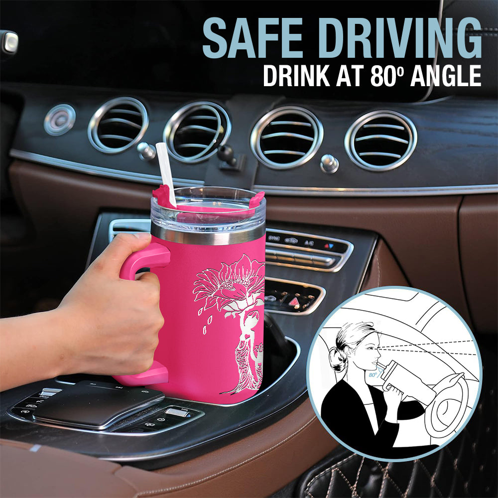 Wander Prints Gift For Mom - You Are My Sunshine - Pink Engraved 40oz Tumbler  - Mother's Day Birthday Gift AZCS