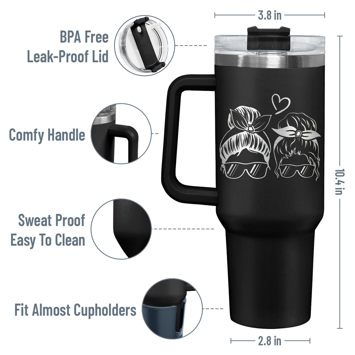 Wander Prints Gift For Mom - I Get It Now - Black Engraved 40oz Tumbler - Mother's Day Appreciation Gift AZCS