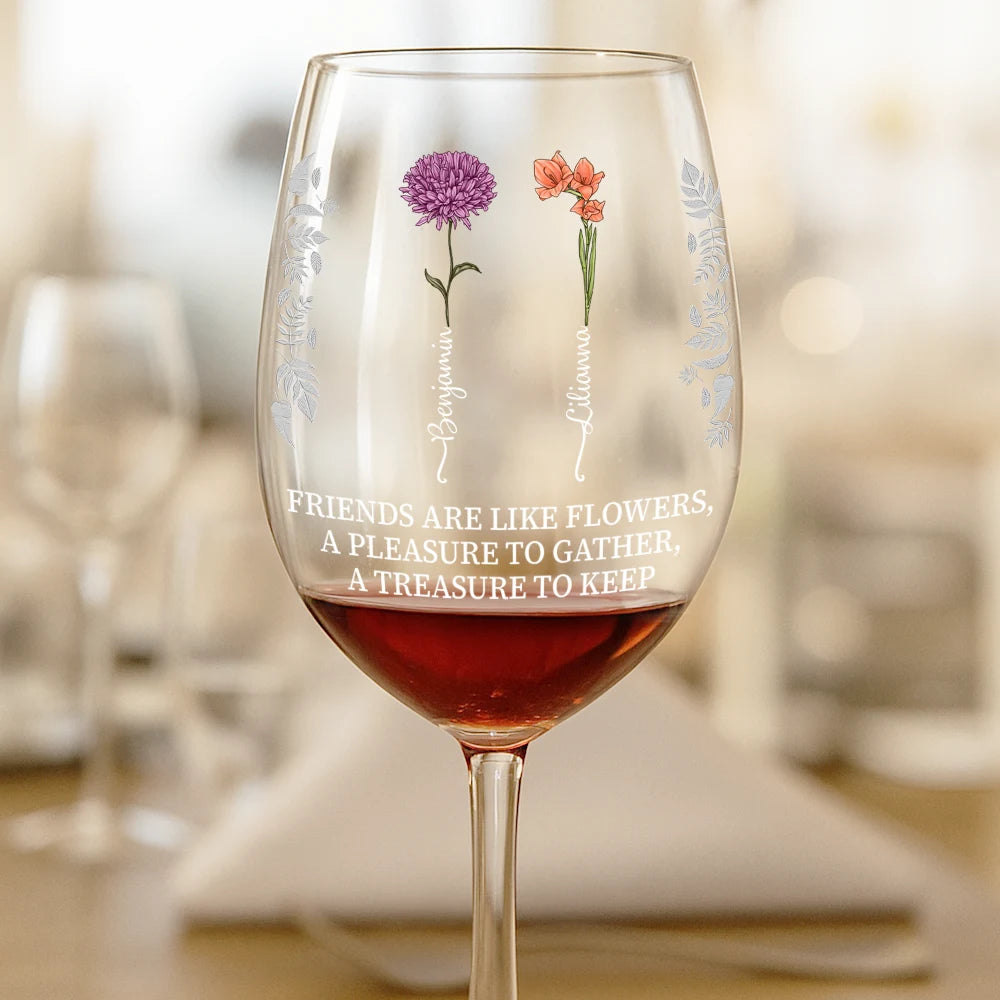 Gift For Bestie, Happy - Takes A Long Time To Grow - Personalized Wine Glass